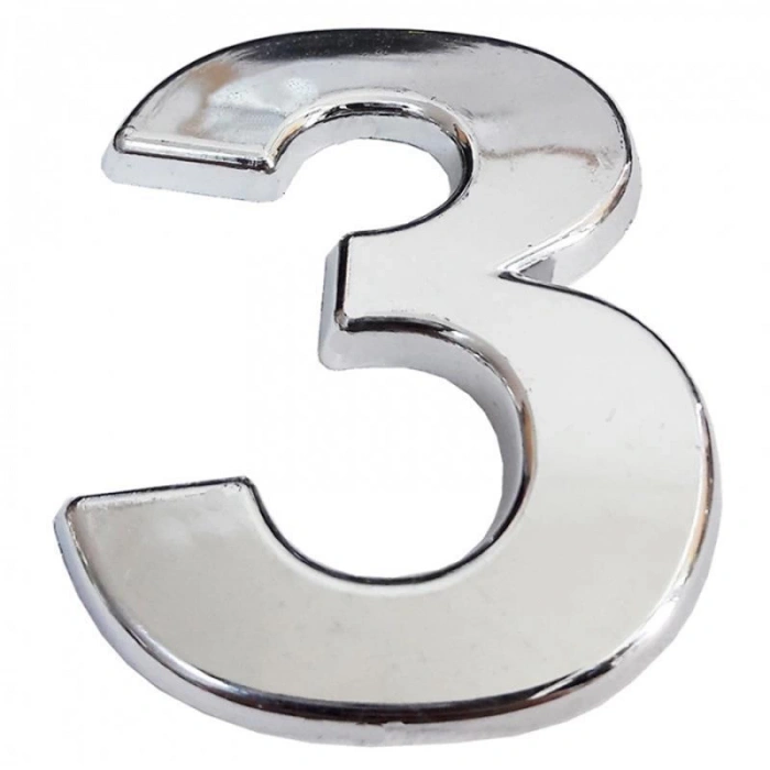 Cemax Krom Yapışkanlı 3 Rakamı 5 cm