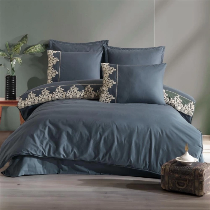 Çift Kişilik Butik Uyku Seti Osela V4 İndigo Gri