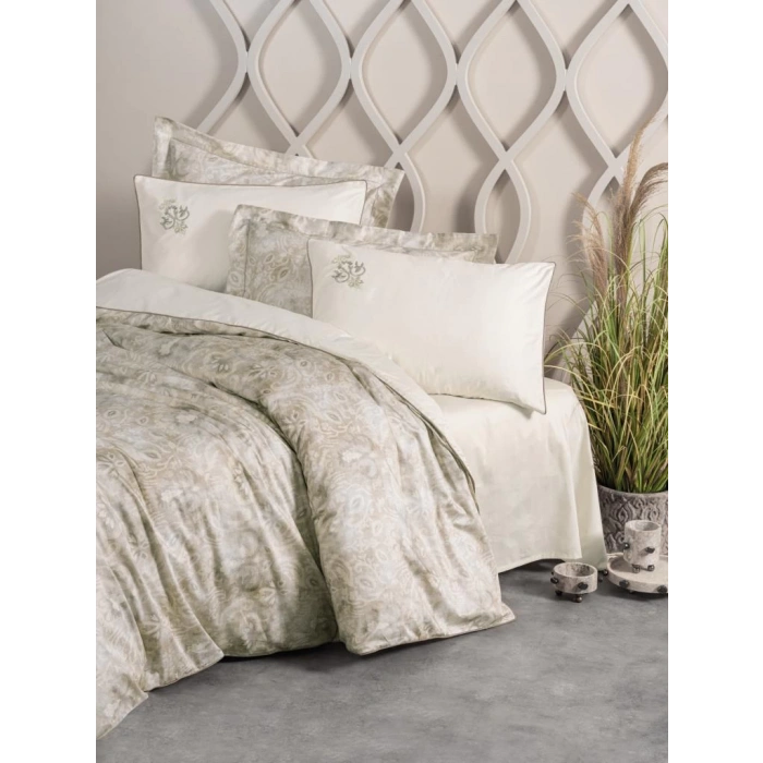 Çift Kişilik Elit Saten Nev Takımı Beatrix Bej