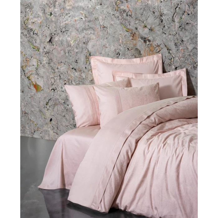 Çift Kişilik Jakarlı Saten Nev Takımı Jana Pembe