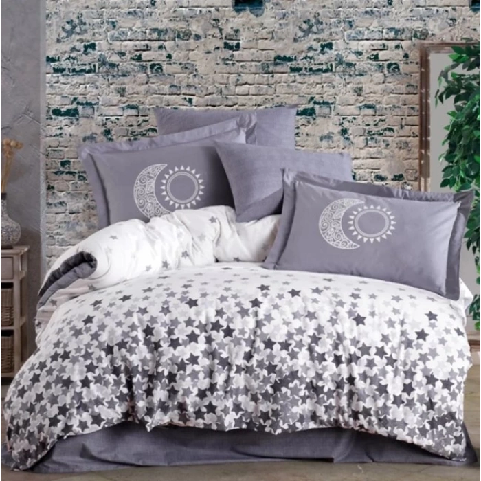 Çift Kişilik Poplin Nev Stars Gri