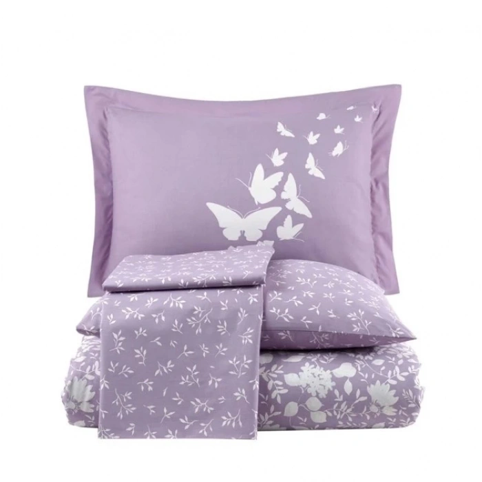Çift Kişilik Poplin Nev Takımı Hira Lila