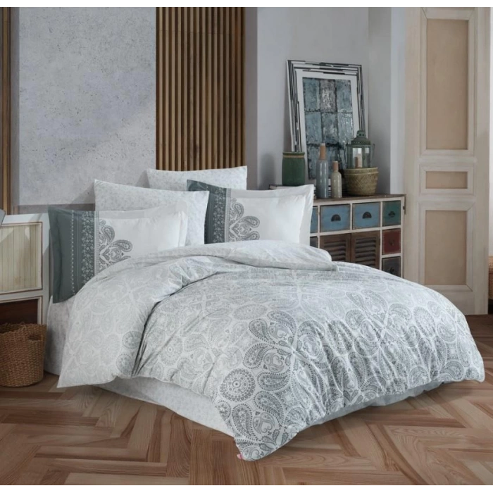 Çift Kişilik Poplin Nev Takımı İrene Gri