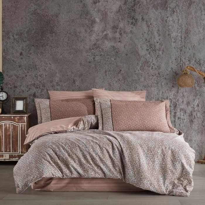 Çift Kişilik Poplin Nev Takımı Silvana Kahve