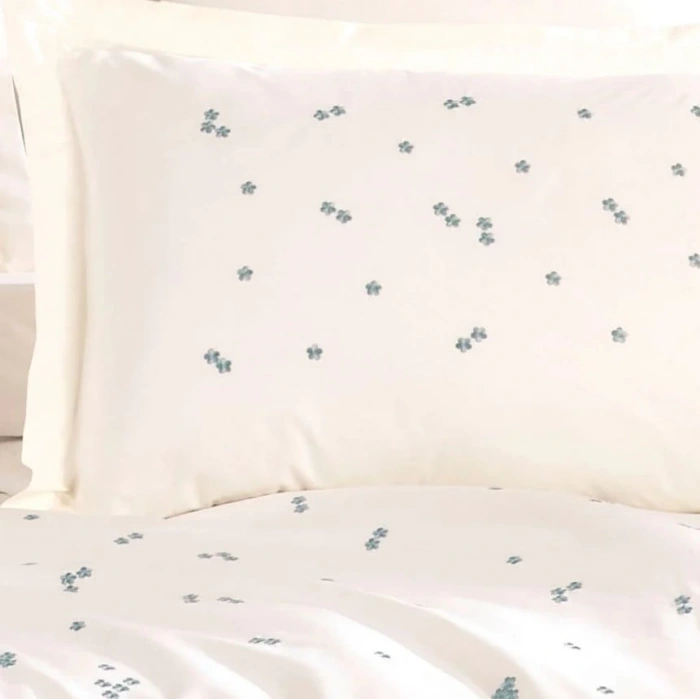Çift Kişilik Poplin Premium Nakışlı Nev Spring Krem