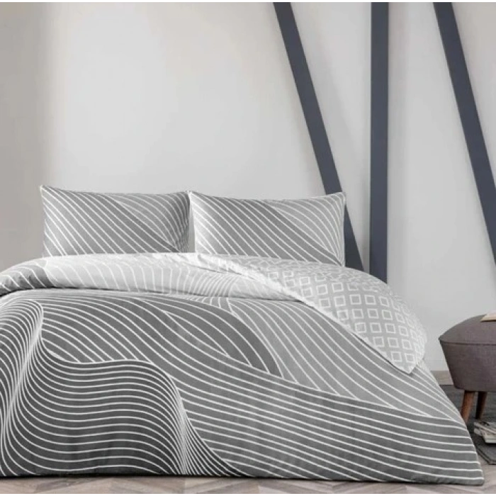 Çift Kişilik Ranforce Nev Takımı Crumbly Gri