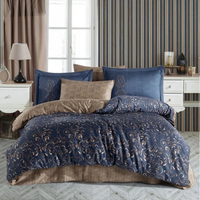 Çift Kişilik Saten Nev Gris Gold