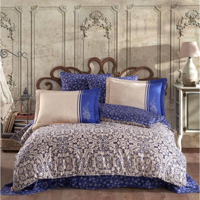 Çift Kişilik Saten Nev Leona Lacivert