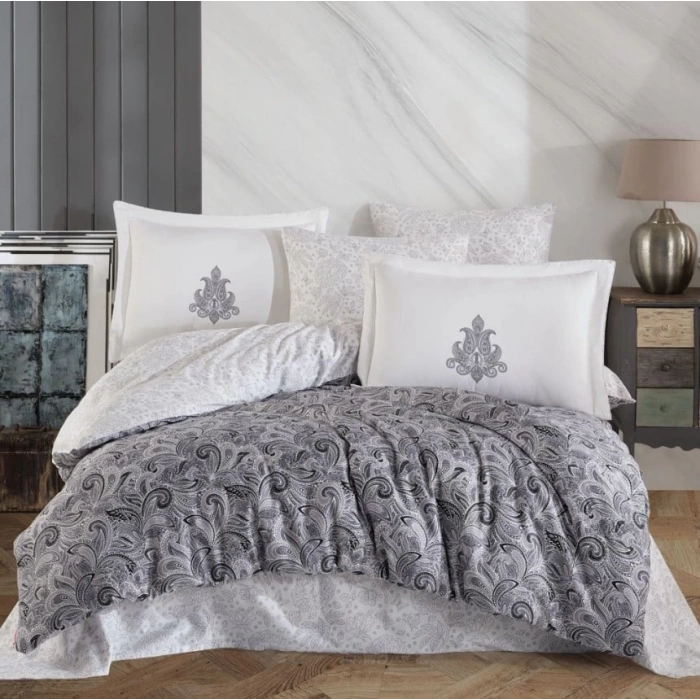 Çift Kişilik Saten Nev Mirabel Gri