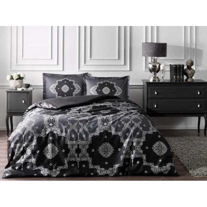 Çift Kişilik Saten Nev Takımı Loren Gri