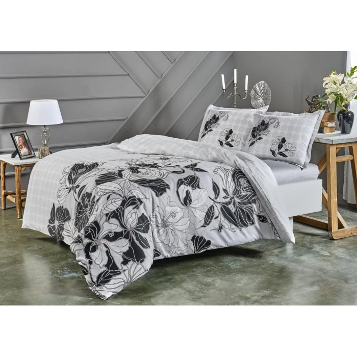 Çift Kişilik Saten Nev Takımı Sharon Gri