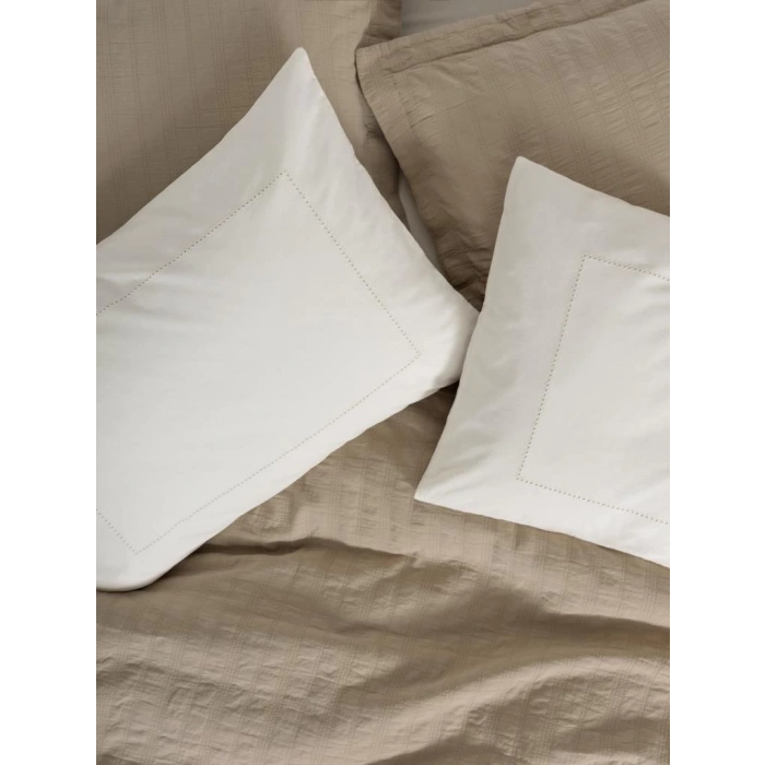 Çift Kişilik Yatak Örtülü Pike Takımı Natura Vilo Bej