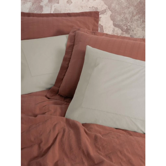 Çift Kişilik Yatak Örtülü Pike Takımı Natura Vilo Kiremit