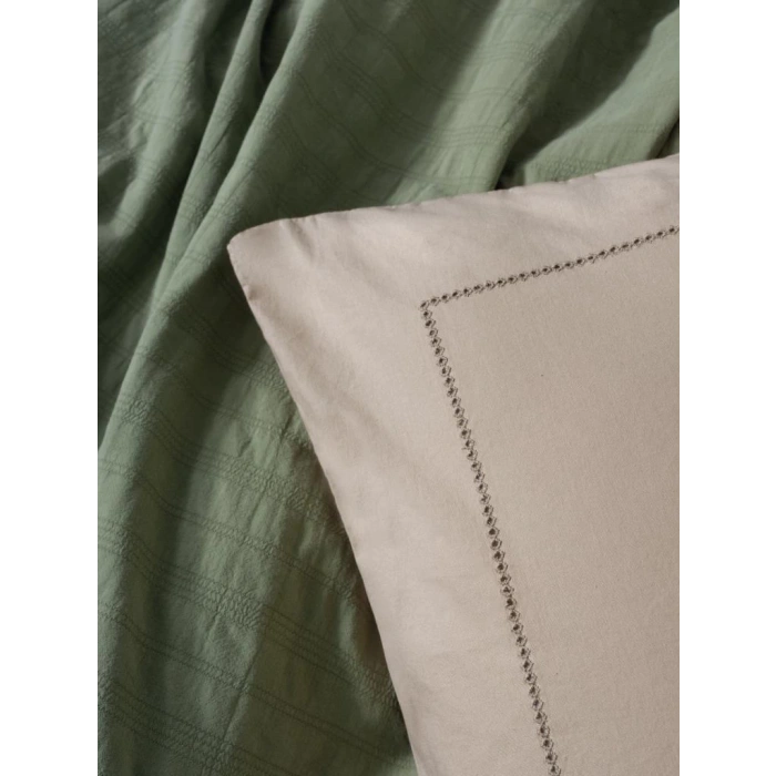 Çift Kişilik Yatak Örtülü Pike Takımı Natura Vilo Yeşil