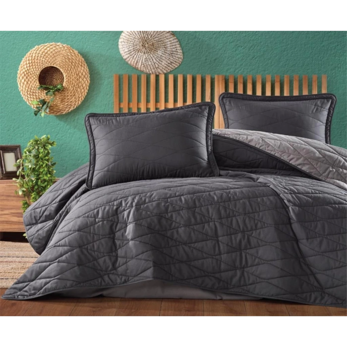 Çift Kişilik Yatak Örtüsü Lorna v6 Antrasit