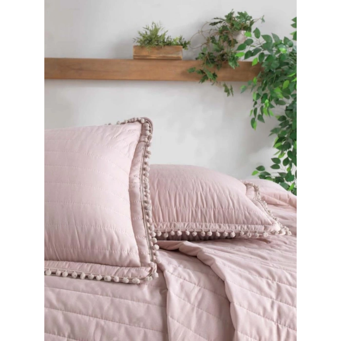 Çift Kişilik Yatak Örtüsü Pedra V3 Pudra