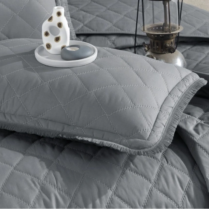 Çift Kişilik Yatak Örtüsü Tafana V6 Gri