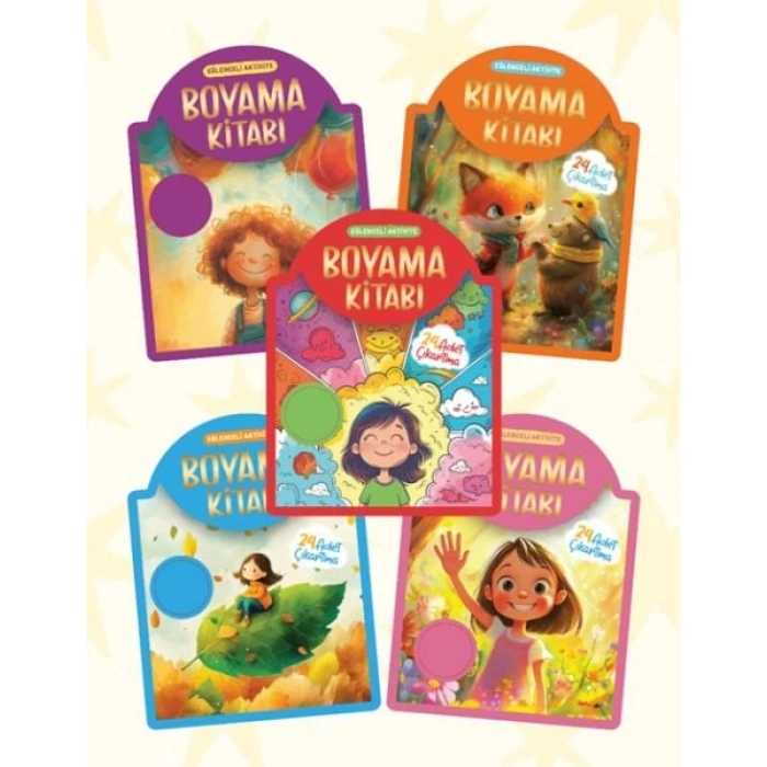 Çıkartmalı Boyama Kitabı - 5  Set