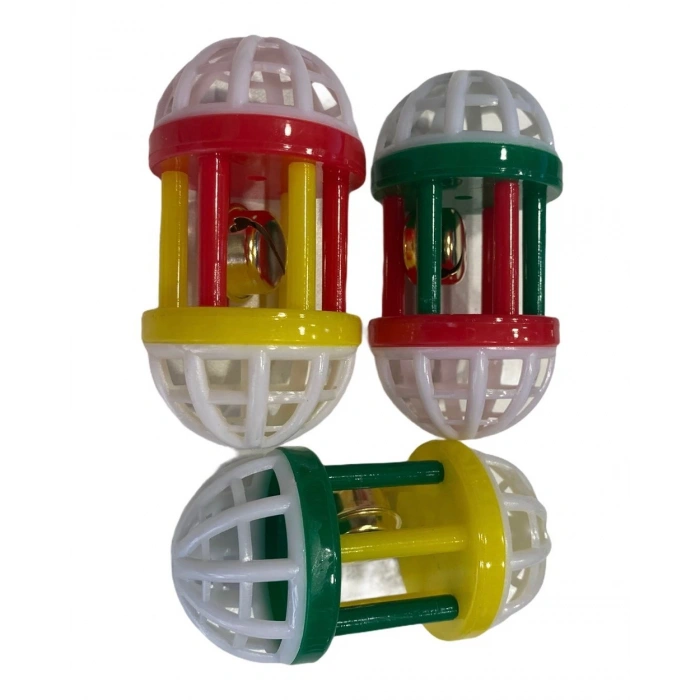 Çıngıraklı Elips Kedi Oyun Topu 8 cm 3 lü set