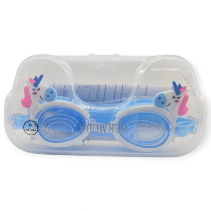 Çocuk Yüzücü Gözlüğü Silikon Taşıma Çantalı Köpek Balığı - 9014