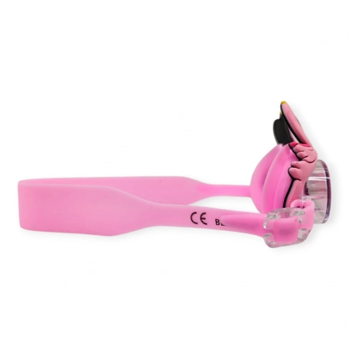 Çocuk Yüzücü Gözlüğü Silikon Taşıma Çantalı Pembe Kuğu - 9014