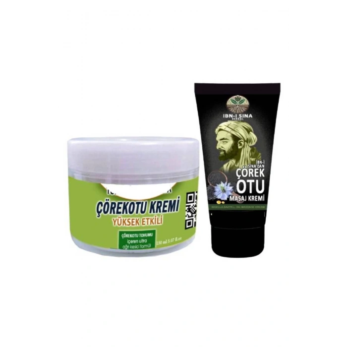 Çörek Otu Kremi Vucut Sızılarına Masaj Bakım Kremi 150 ml+İbn-i Sina Çörek Otu Kremi 50 ml