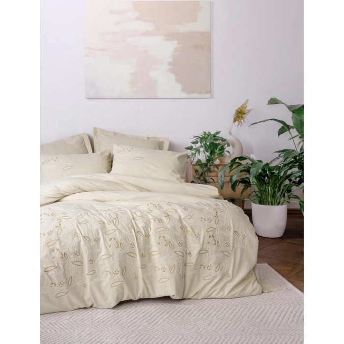 Cotton Keten Çift Kişilik Nev Takımı Lapelis