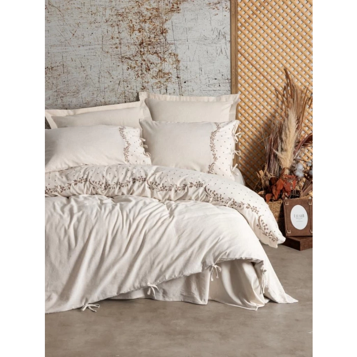 Cotton Keten Çift Kişilik Nev Takımı Pelias