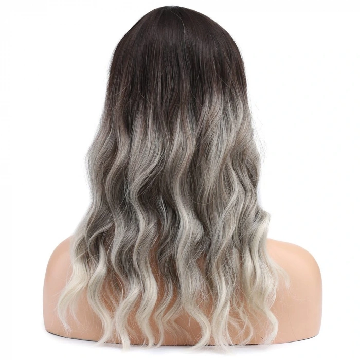 Dalgalı Kısa Perçemli Fiber Sentetik Peruk / Ombre ve Röfleli