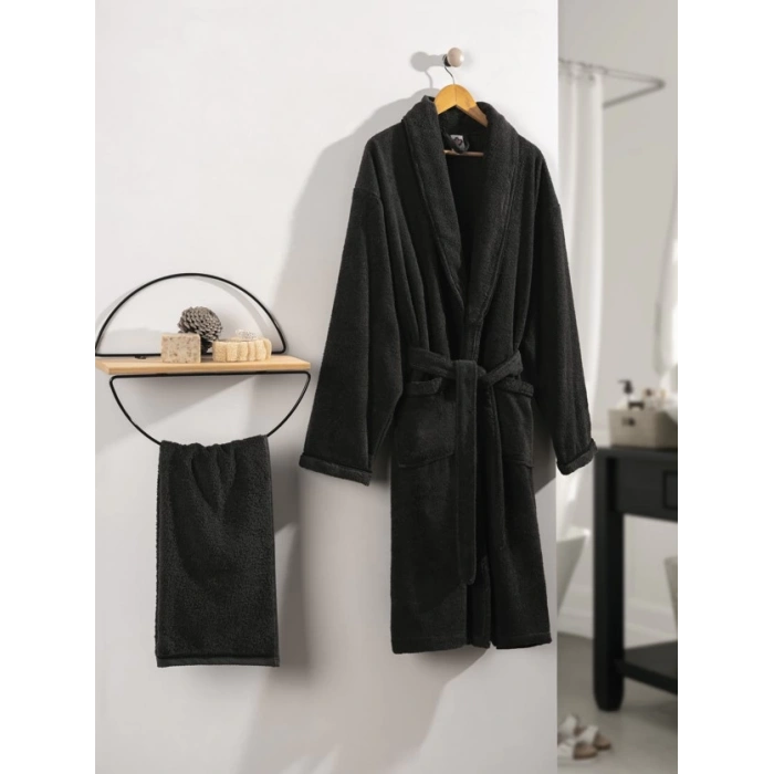 Deluxe Single Bornoz Seti Antrasit 8680108056622