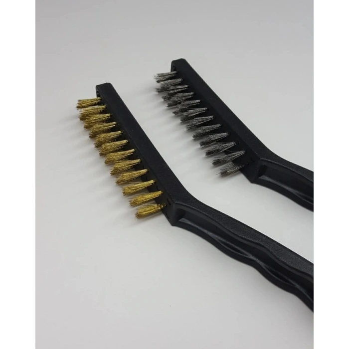 Dev Boy 2Li Detay Temizlik Fırça Seti  Araba -Mutfak Ocak - Fayans Temizlik Fırça (Çelik-Bakır)