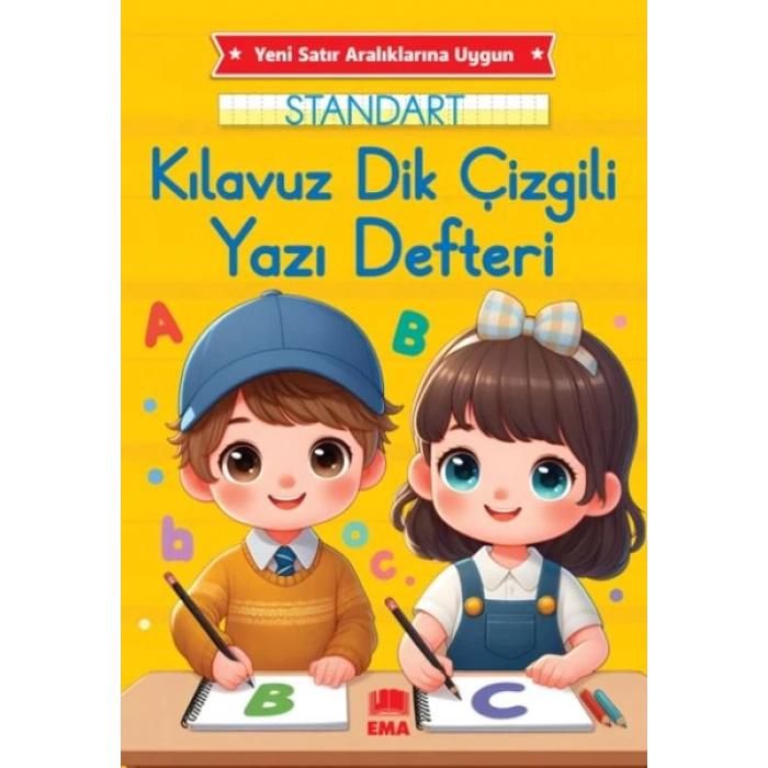 Dik Temel Harflerle Standart Renkli Kareli Yazı Defteri