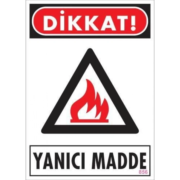 Dikkat Yanıcı Madde Uyarı Levhası 25x35 KOD:856