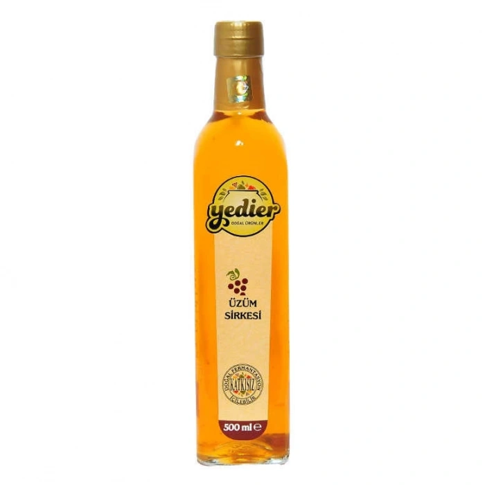 Doğal Fermantasyon Katkısız İçilebilir Üzüm Sirkesi Cam Şişe 500 ML