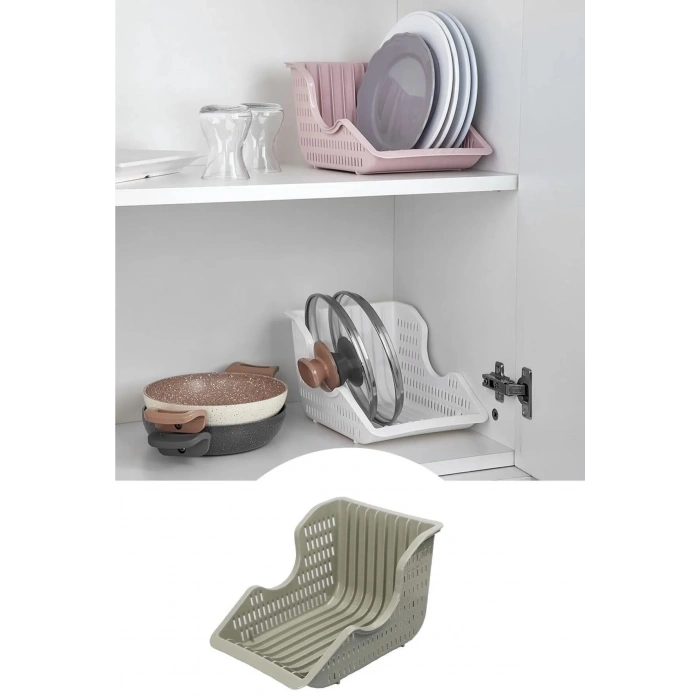 Dolap içi Tencere Tava Kapağı Tabak Düzenleyici Sepet Tabaklık Bulaşıklık Organizer