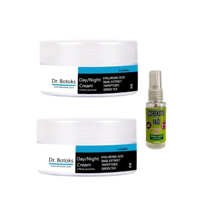 Dr Bot.oks Yaslanma Karşıtı Yüz Bakım Kremi 50 ml x 2 adet+Vücut Sızıları İçin Çörek Otu 30 ml