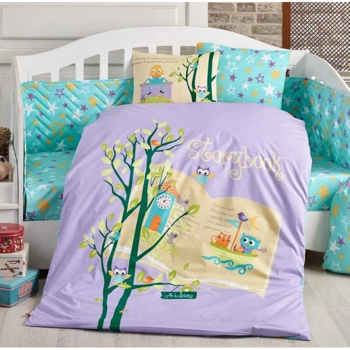 Dream Clock Lila Poplin Bebek Nev Takımı