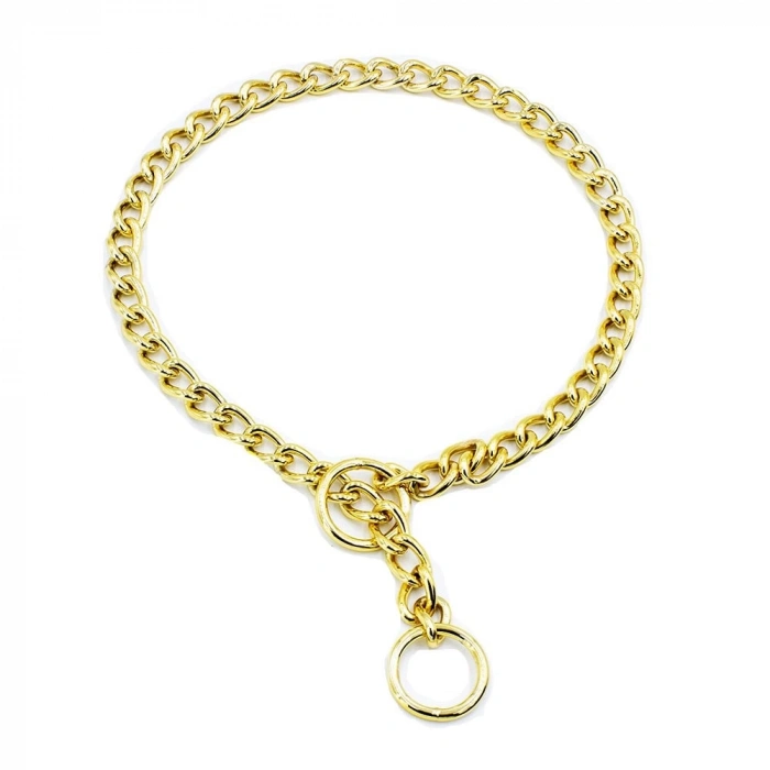 Eğitim Serisi Zincirli Köpek Boyun Tasması 3,5x55 cm - Gold
