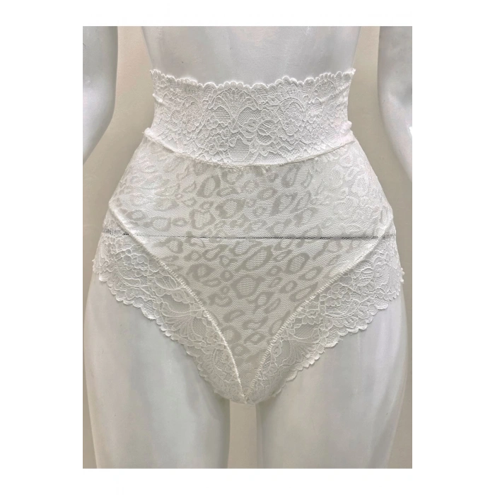 Ekru Dantelli Yüksek Bel Külot Venüs-K1012