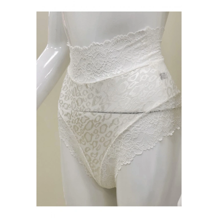 Ekru Dantelli Yüksek Bel Külot Venüs-K1012
