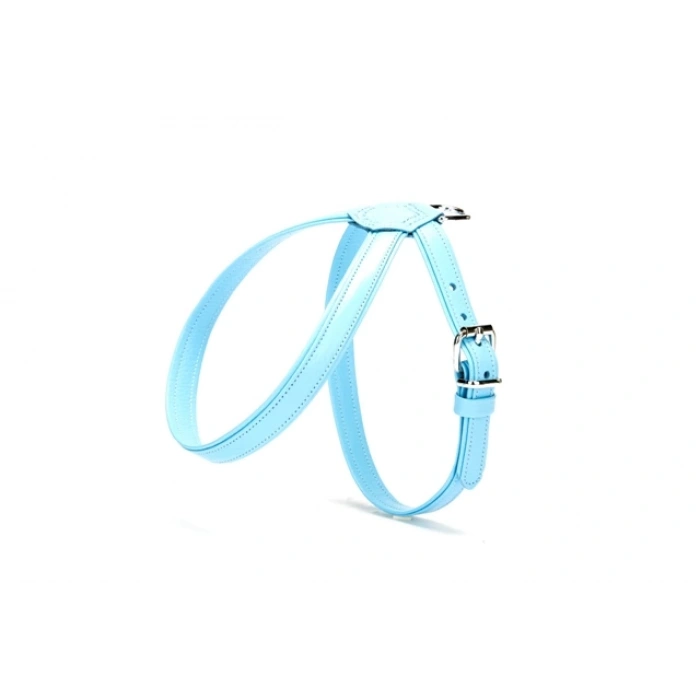 El Yapımı Deri Köpek Göğüs Tasması 1,2 x 25 -35 cm Beyaz