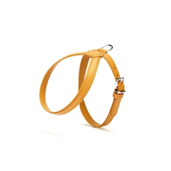 El Yapımı Deri Köpek Göğüs Tasması 21 cm x 30 cm Kamel