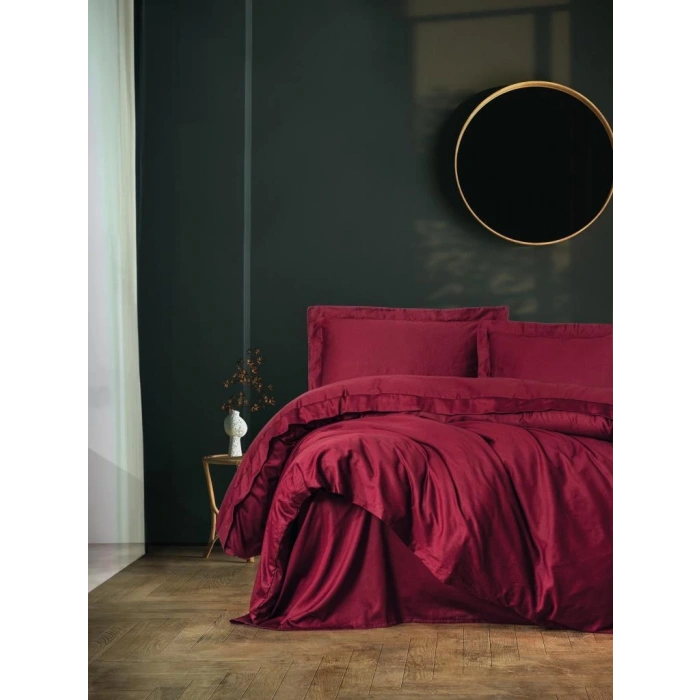 Elegant Bordo Çift Kişilik Saten Nev Takımı