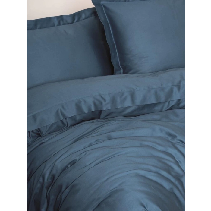 Elegant Mavi Çift Kişilik Saten Nev Takımı