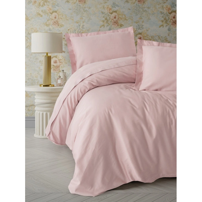 Elegant Pudra Çift Kişilik Saten Nev Takımı