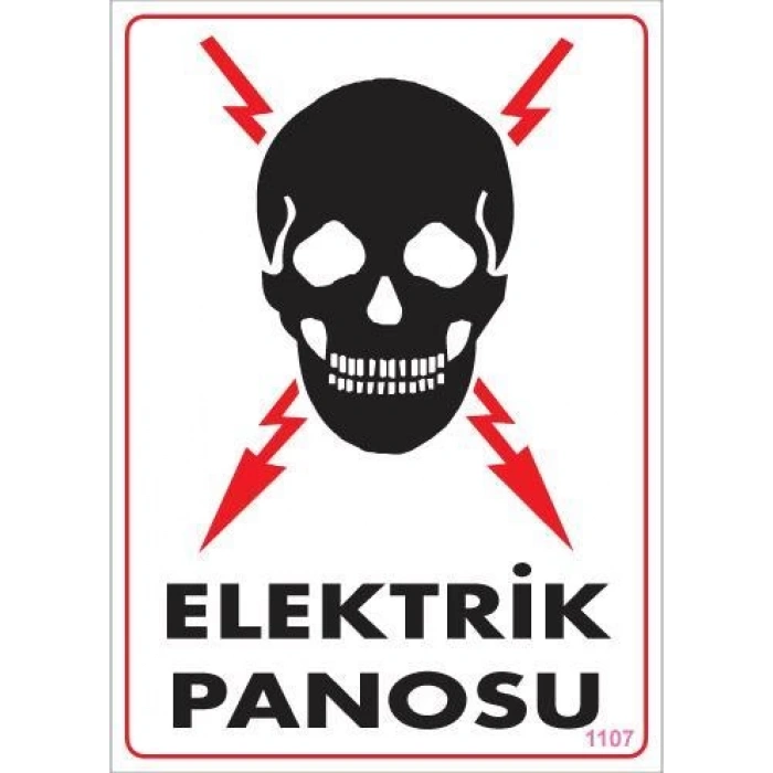 Elektrik Panosu Uyarı Levhası 25x35 KOD:1107