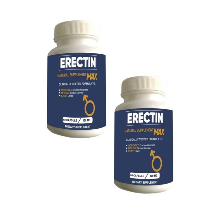 Erectin Max Erkeklere lü&Performansa 60lı Takviye x 2 adet+Lustra Masaj Yağı ile 30 ml