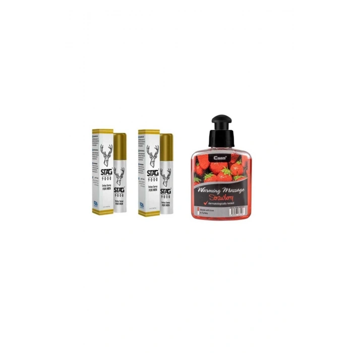 Erkeklere Özgü li Dikleştirici Sprey 2 Adet + Çilekli Masaj Jeli 100 ML & SÜRPRİZ HEDİYE