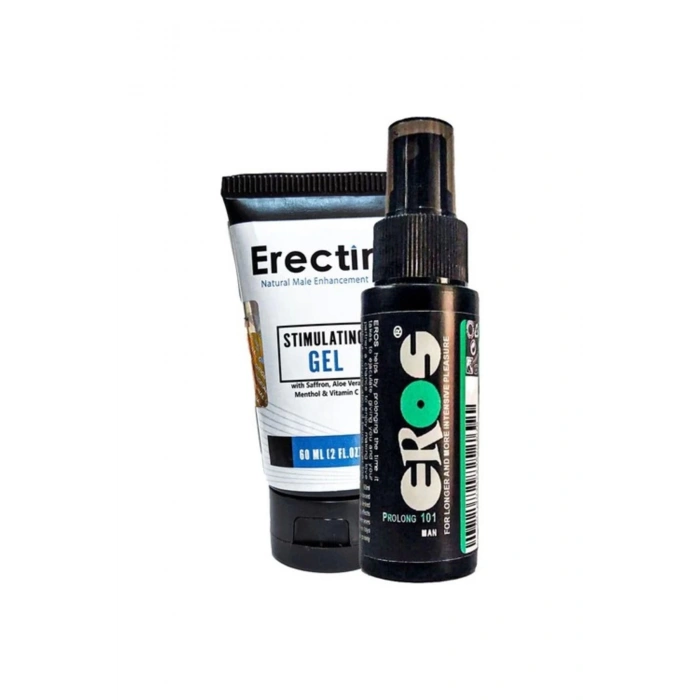Eros Büyük Boy 60 ml Time Stop Sprey ve Erektin Stimul Gel Erkeklere Özel 60 ml Jel
