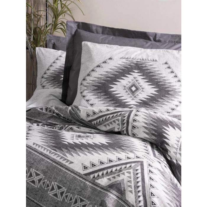 Etnich Nev Takımı Çift Kişilik Delos Antrasit